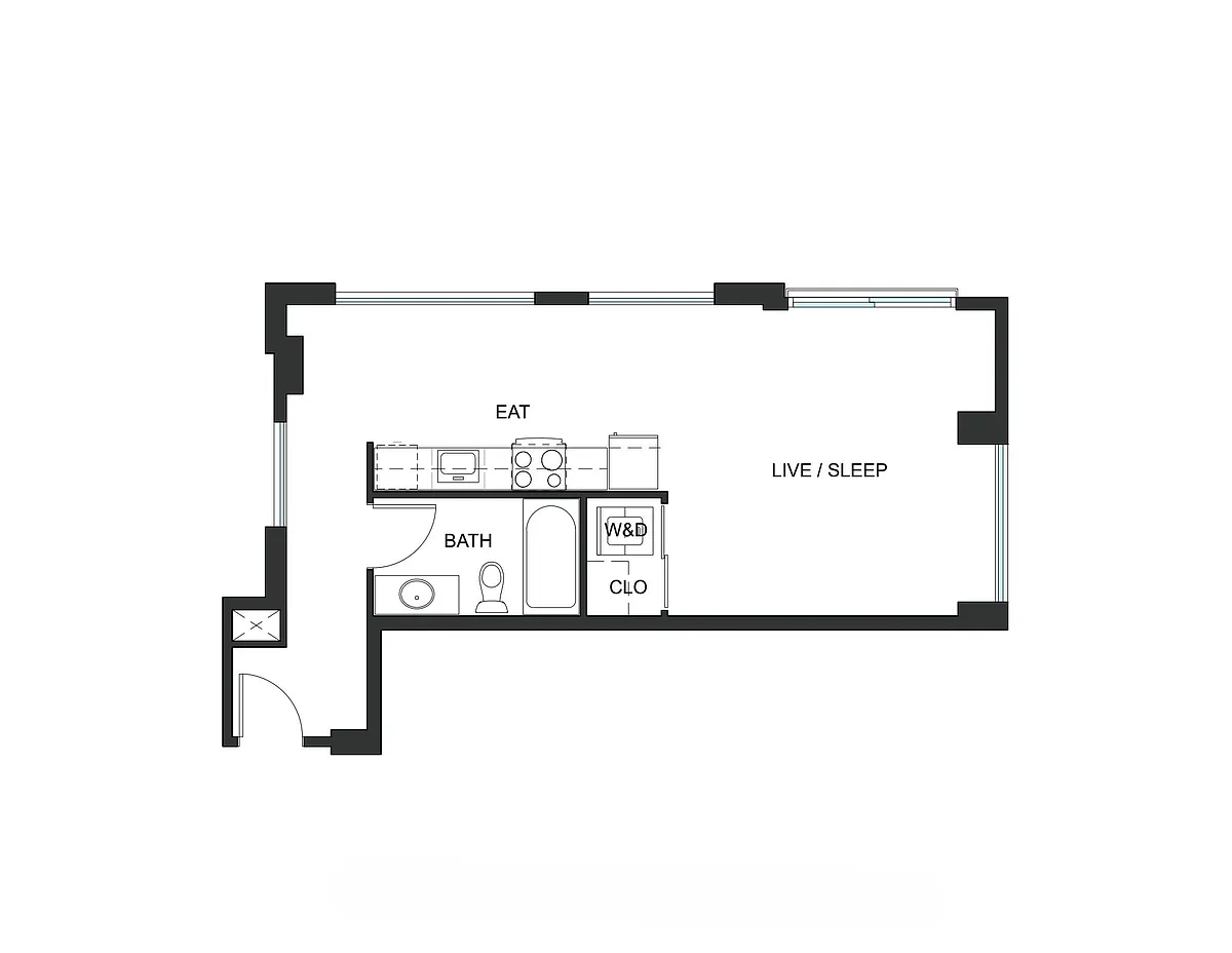 Floor plan Studio -S1 - Iron Flats