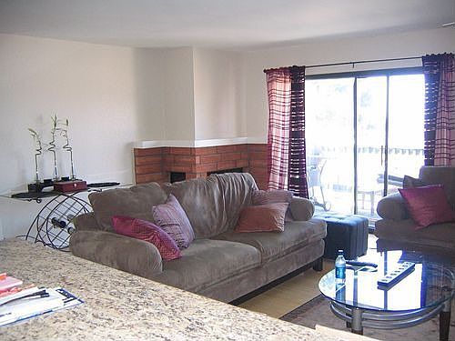 Living room with fireplace