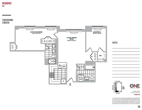 Floor plan 2 Bedroom / 2 Bathroom