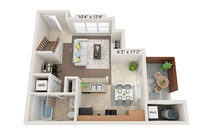 Floor plan 2x2 Renovated