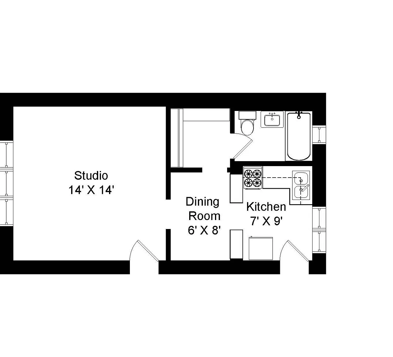 Studio, 500 sqft, $1,495 — Photo 3