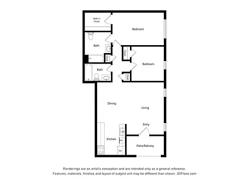 Floor plan Two Bedroom