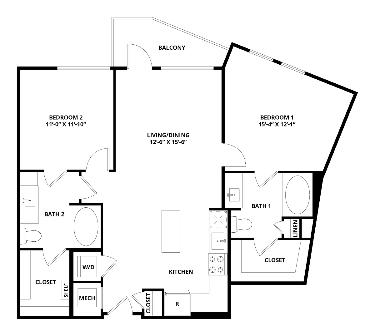 Floor plan 2 Bed/2 Bath-Signature