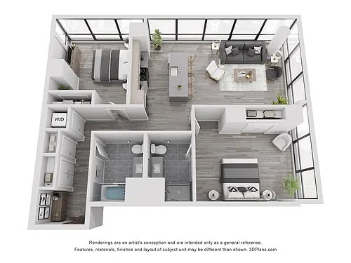Floor plan Two Bedroom - B1