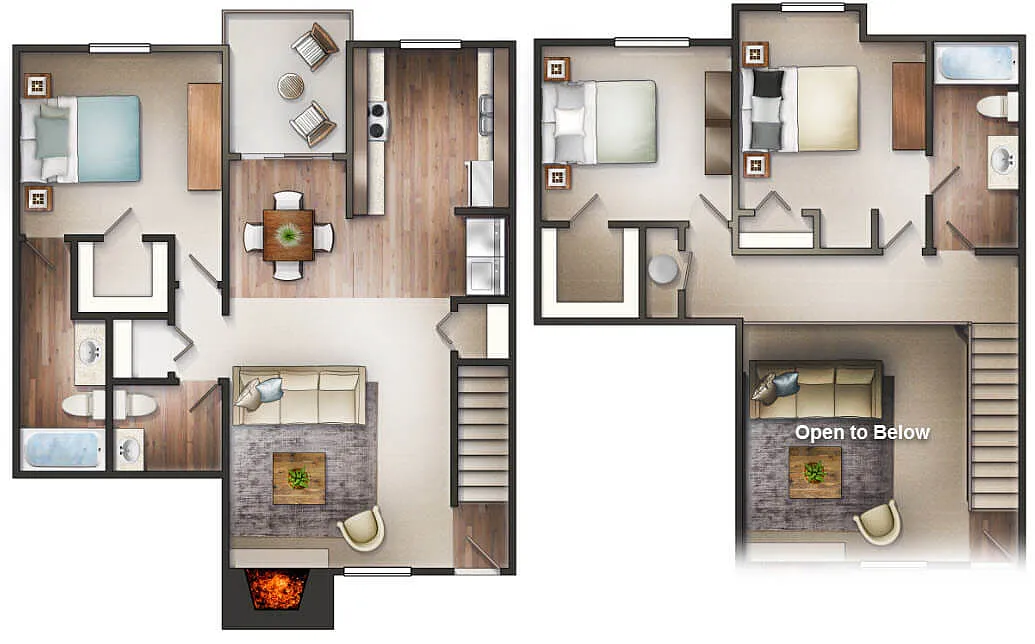 Floor plan 3 x 2 half
