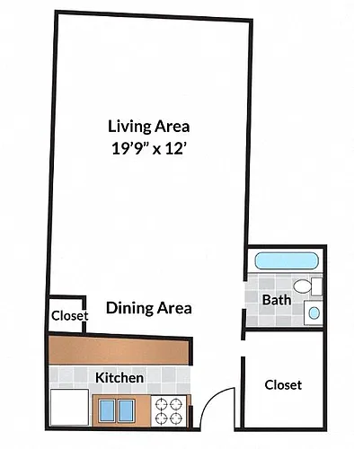 Floor plan Renovated Studio 03 Tier
