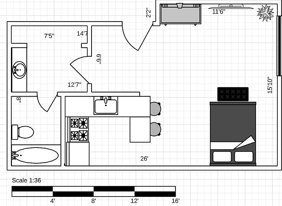 Studio, 475 sqft, $1,865 — Photo 4