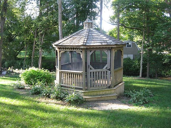 screened gazebo in back yard