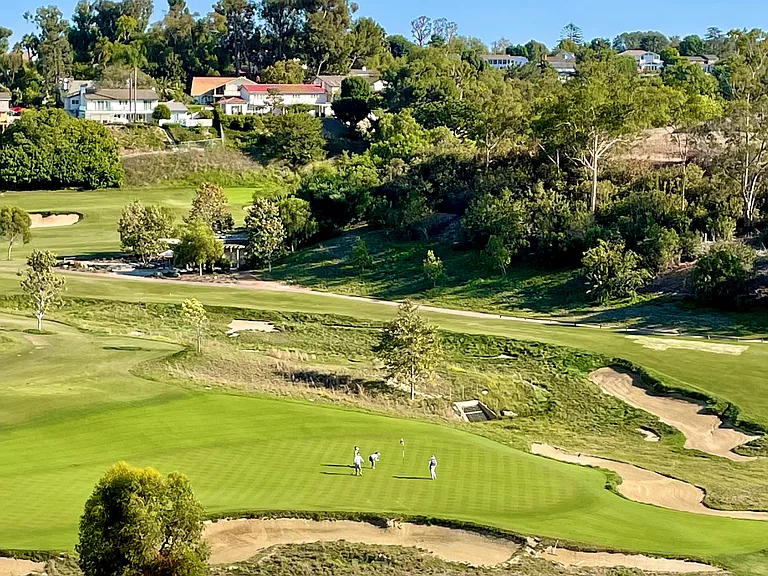 The view from the deck: Hole #14 of the exclusive Rolling Hills Golf and Country Club.
