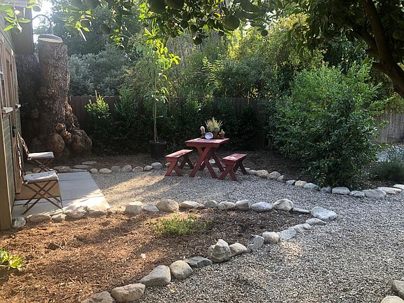 Private yard area outside cottage.