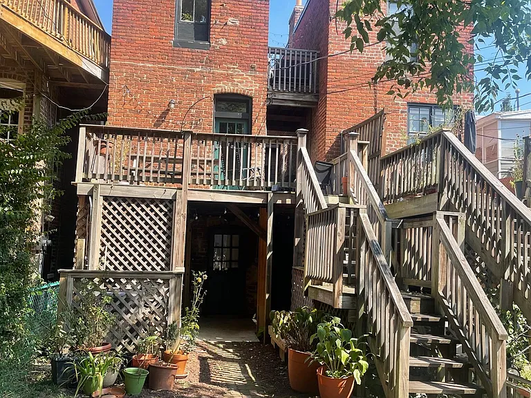View of deck from backyard.