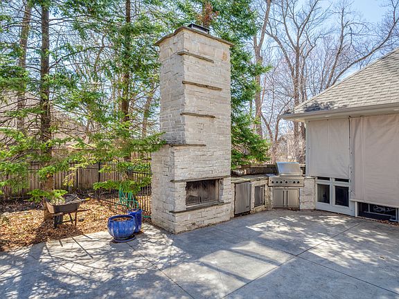 Amazing backyard fireplace