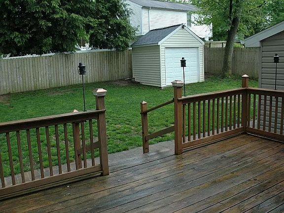 Shed with deck