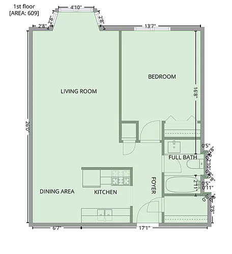 Floor plan 1 bedroom