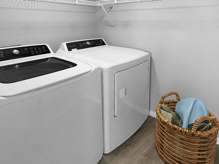 Laundry Room with Full Size Washer & Dryer in each home