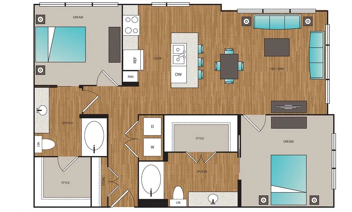 Floor plan Phase I 2x2 E