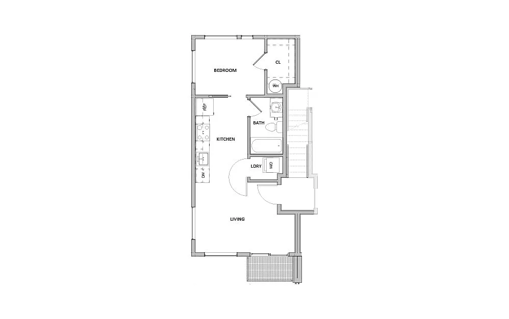 Floor plan 1x1B