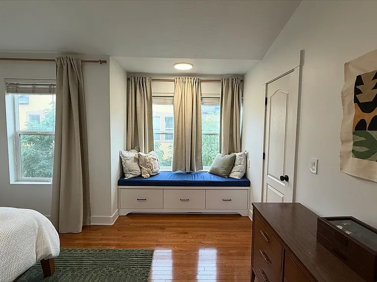 Master bedroom with window nook
