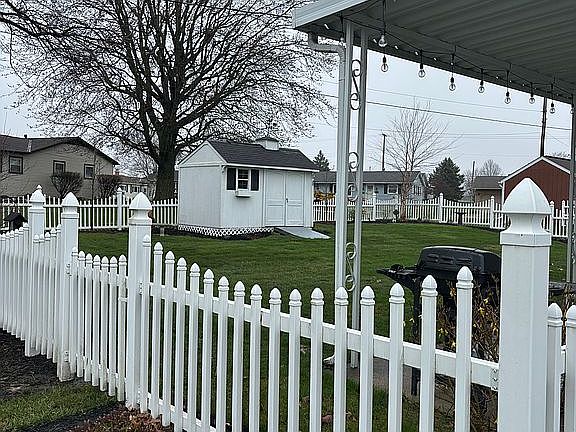 spacious fenced back yard