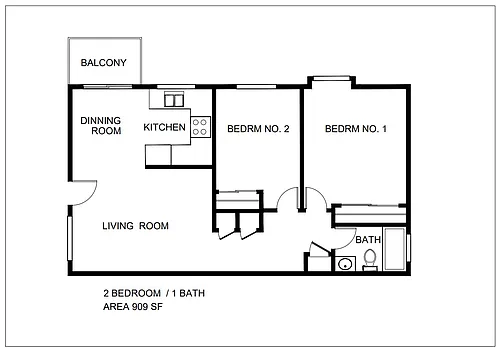 Floor plan 2 Bedroom
