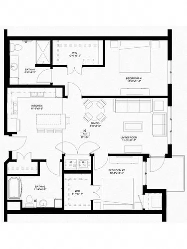 Floor plan Two Bedroom - G