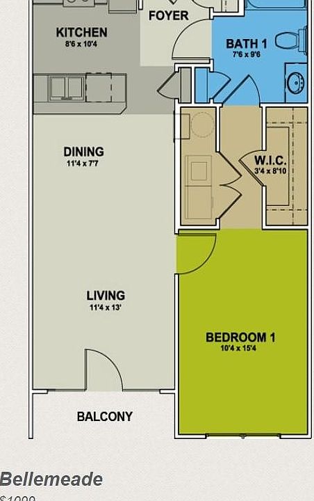 Floorplan (this unit is the reverse of this image with the b