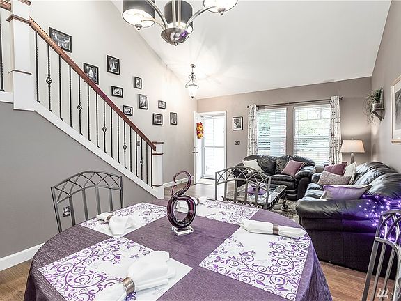 Dining room and living room, custom stair railing 