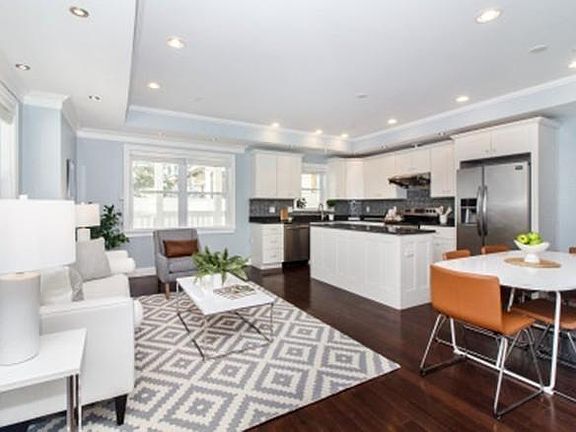 Main floor - open kitchen, living room, dining area