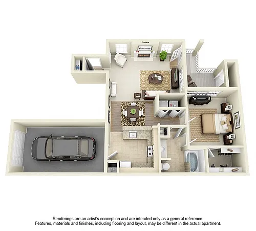 Floor plan Plan A2 - 1 Bed 1 Bath