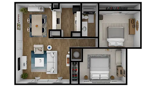 Floor plan Lakeshore Drive 2 Bed