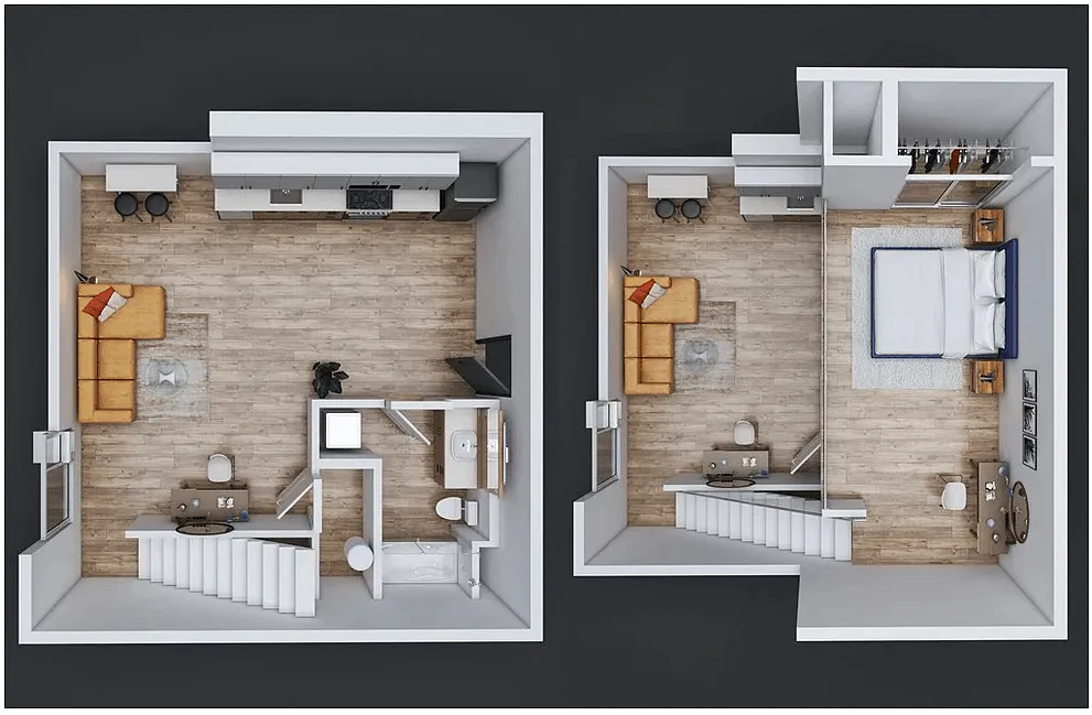 Floor plan Studio with Loft