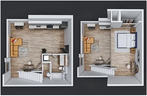 Floor plan Studio with Loft