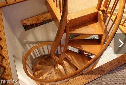 Spiral staircase leading to loft