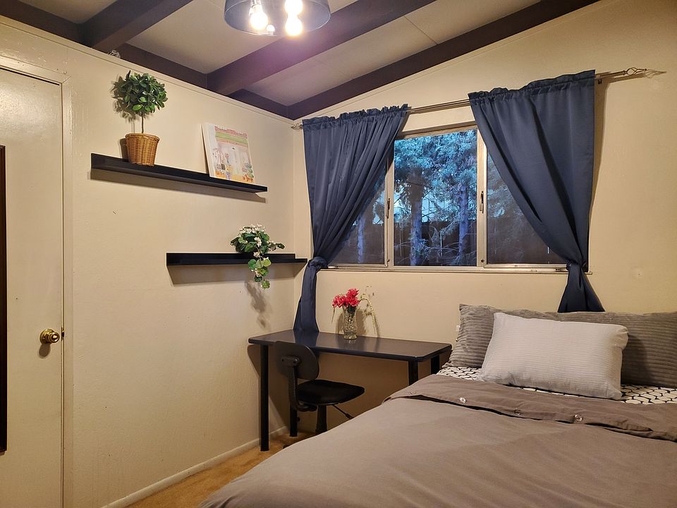 Furnished Room with PRIVATE ENTRANCE, BIG COMFY Bed, Calming Tree Views, shelves, Desk/Chair (VERRRY FAST FIBER OPTICS INTERNET)