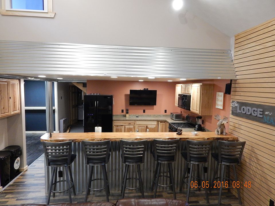 12' Wood slab separating Kitchen and Great Room