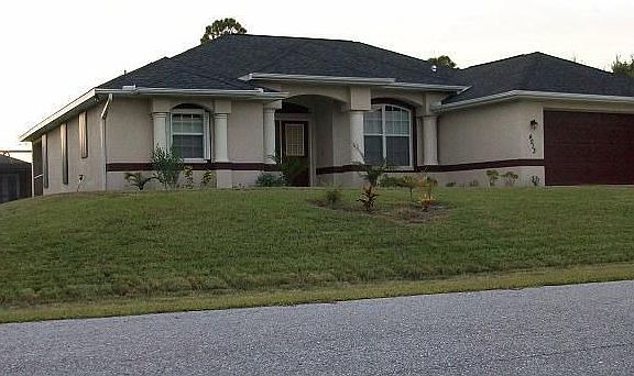 Couple views of the front of the house