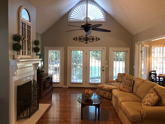 family room with gas logs