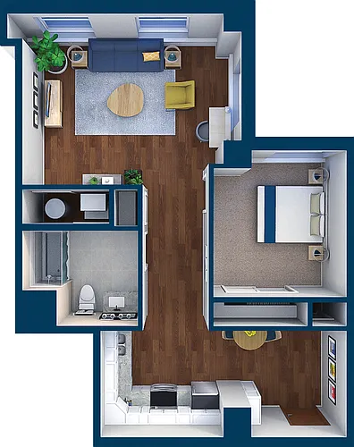 Floor plan Suite Style 16 - 1 Bedroom 1 Bath