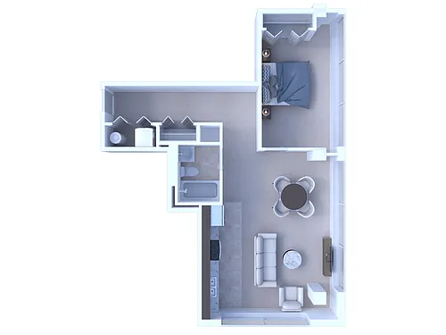 Floor plan 1 Bedroom/1 Bathroom - 904