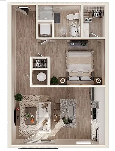 Floor plan Junior One Bedroom