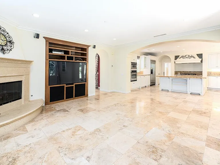 Family room and kitchen.