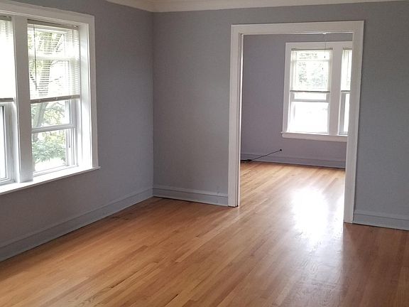 View from front door into the living room and the bedroom.