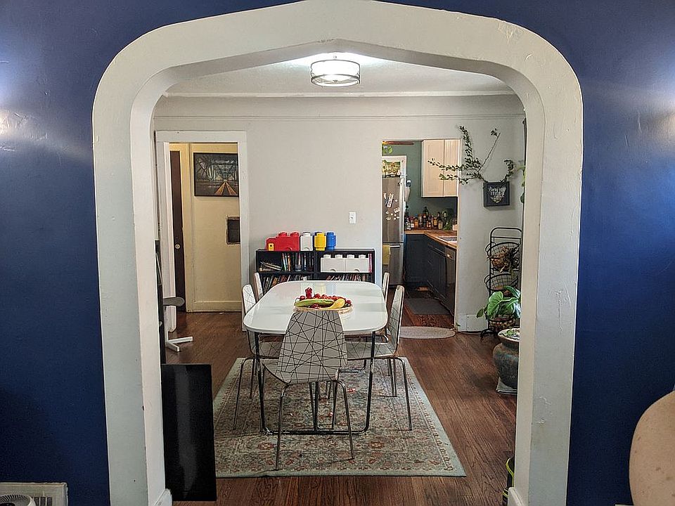 Looking into the dining room