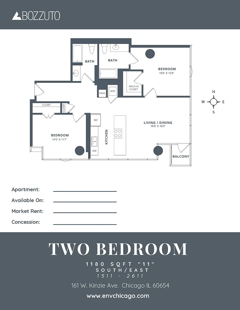 Floor plan 2 Bed/2 Bath-B4