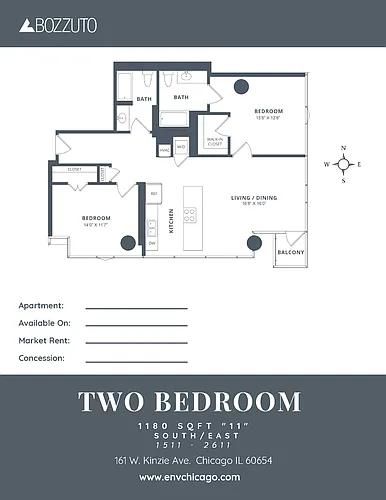 Floor plan 2 Bed/2 Bath-B4