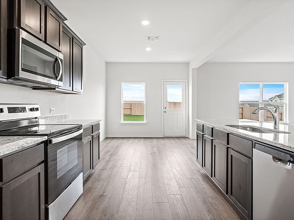 The kitchen of the Cypress has energy-efficient appliances.