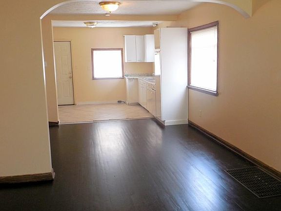 View into kitchen from living room