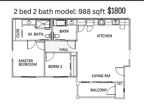 Floor plan 2 Bedroom