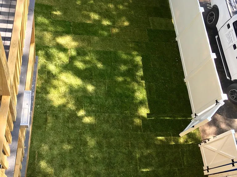 Fenced in backyard