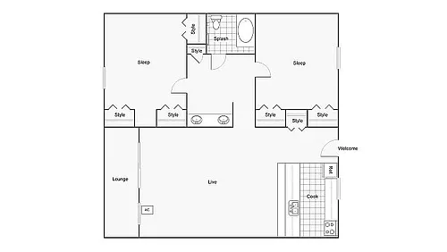 Floor plan Calderra 3 Renovated Unfurnished